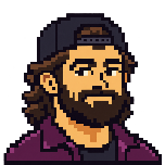 Pixel-art illustration of Alex Hormozi
